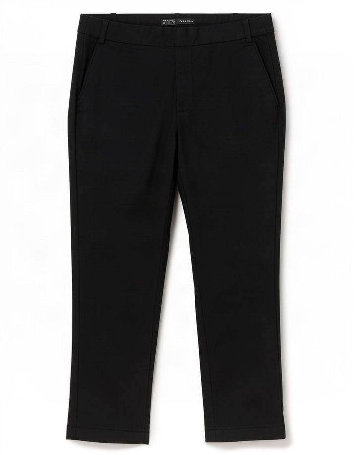 Zara Dame Straight Cropped Trousers EU 40 Medium W30 L25 Sort