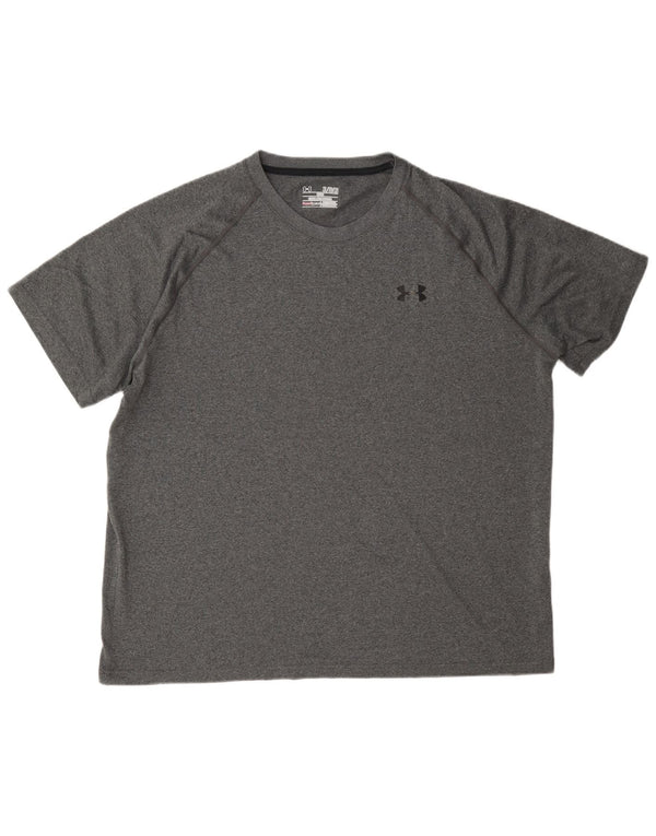 Under Armour Herre Heat Gear T-Shirt Top XL Grå Flecked