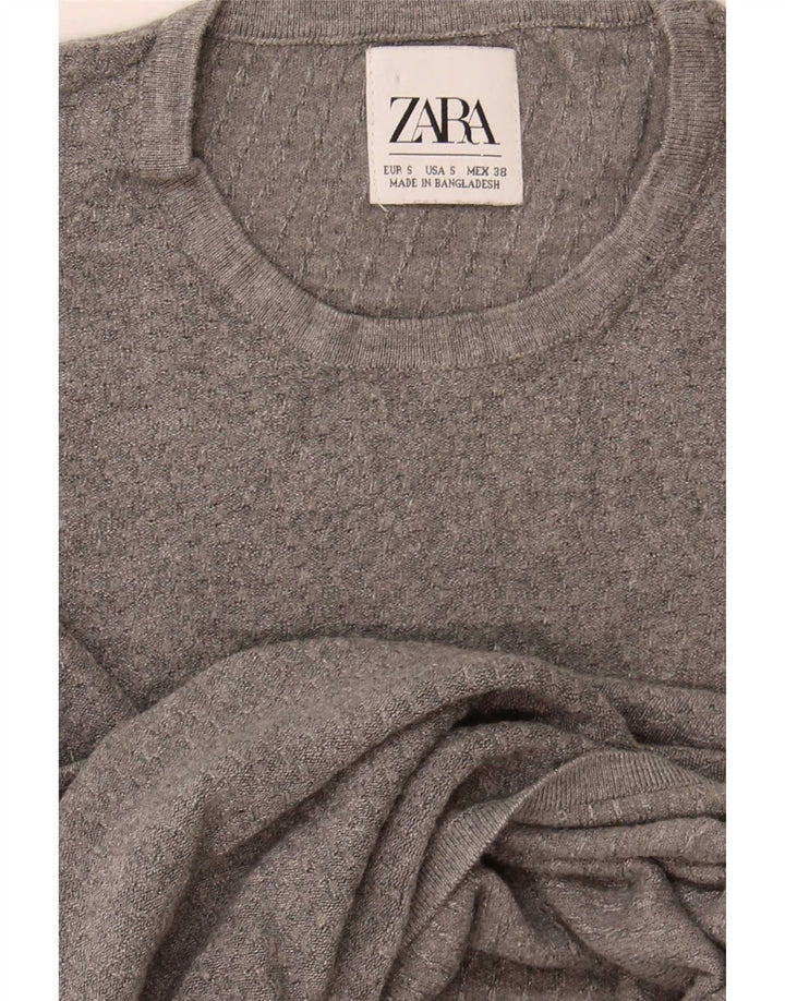 Zara Herre sweater med rund hals, lille grå