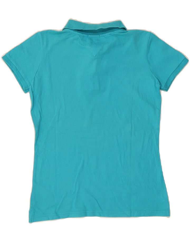 TOMMY HILFIGER Womens Polo Shirt UK 12 Medium Blue Cotton Vintage Tommy Hilfiger and Second-Hand Tommy Hilfiger from Messina Hembry 