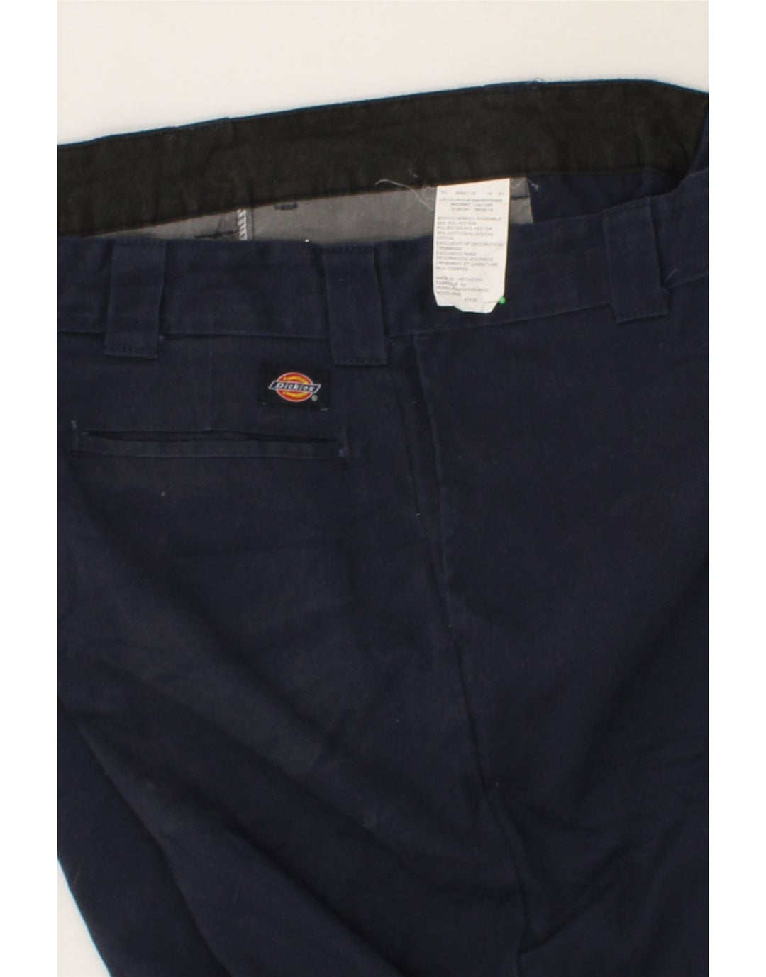 DICKIES Mens Straight Chino Trousers W42 L30  Navy Blue Polyester Vintage Dickies and Second-Hand Dickies from Messina Hembry 