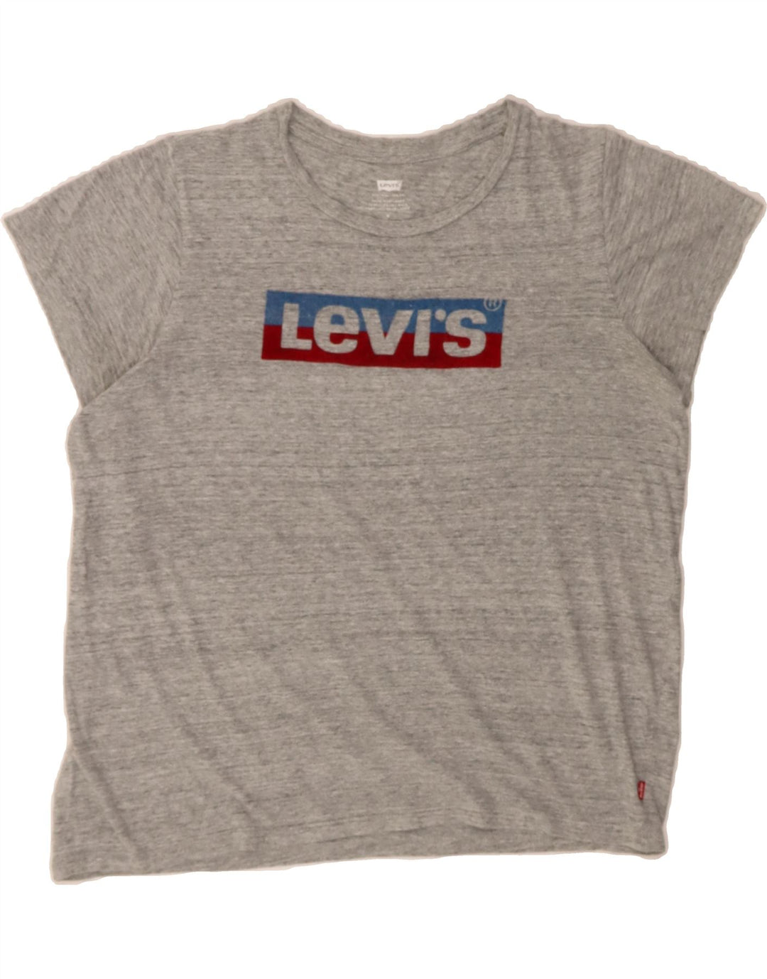 LEVI'S Womens Graphic T-Shirt Top UK 14 Medium Grey Flecked Vintage Levi's and Second-Hand Levi's from Messina Hembry 