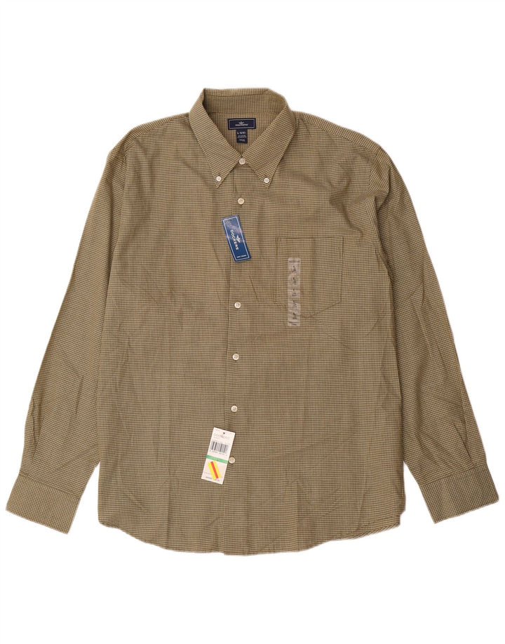 DOCKERS Herreskjorte str. 16 1/2 Large Khaki Ternet Bomuld