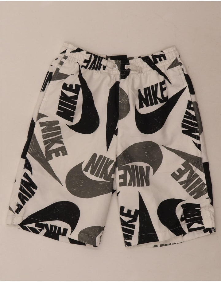 Nike drenge grafiske sportsshorts 12-13 år store hvide polyester