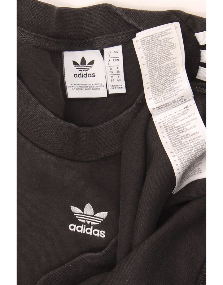 ADIDAS Womens Longline Oversized Sweatshirt Jumper UK 8 Small Black Cotton Vintage Adidas and Second-Hand Adidas from Messina Hembry 