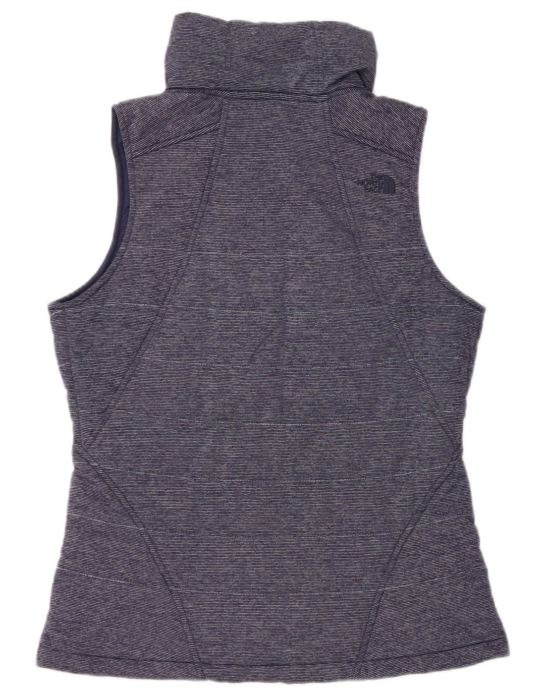 THE NORTH FACE Damepolstret Gilet UK 14 Medium Navy Blue Pinstripe