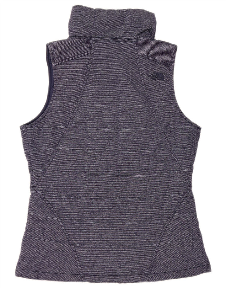 THE NORTH FACE Damepolstret Gilet UK 14 Medium Navy Blue Pinstripe