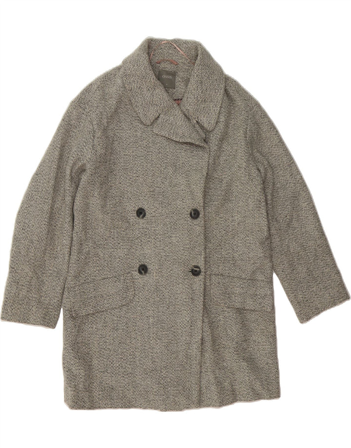 OASIS Womens Double Breasted Coat UK 14 Medium Grey Vintage Oasis and Second-Hand Oasis from Messina Hembry 