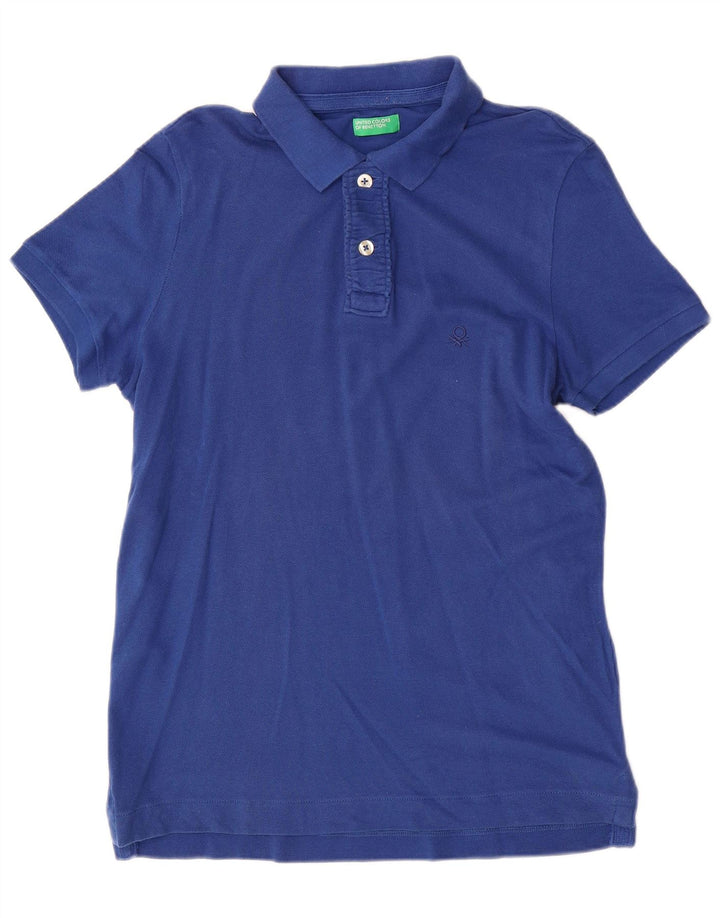 Benetton herre poloshirt Medium blå bomuld