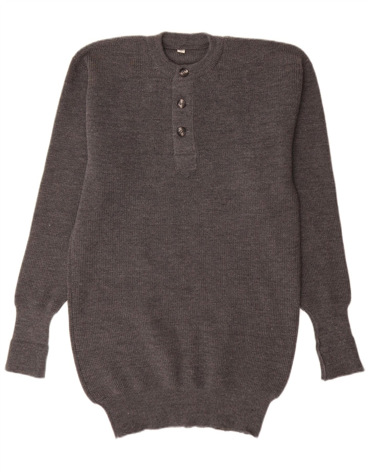 Vintage herre rund hals sweater IT 52 stor grå