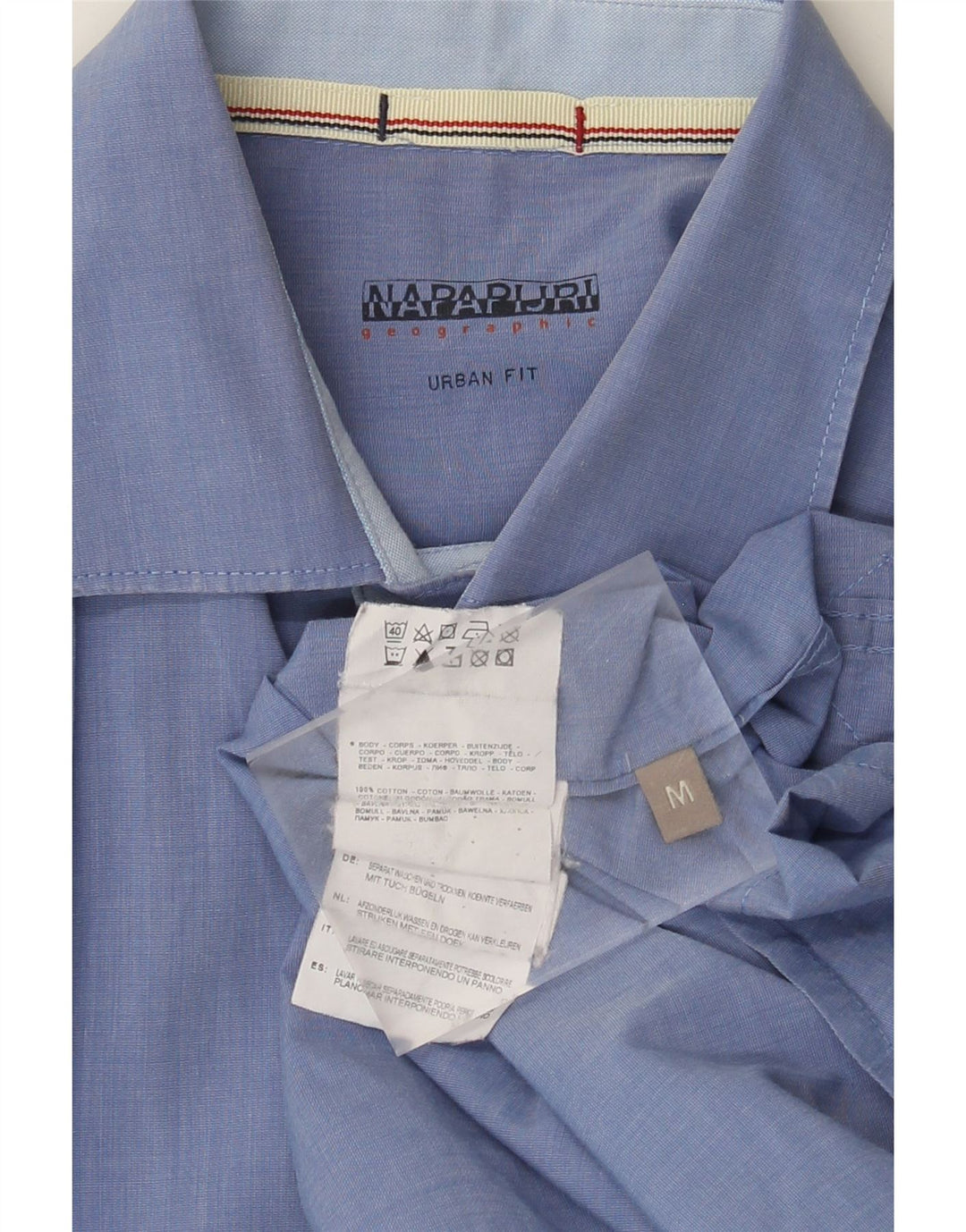 Napapijri Herre Urban Fit skjorte Medium Blue Cotton