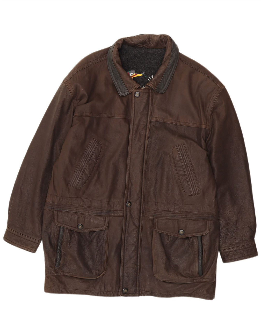 JOHN B Herre Læderjakke UK 46 3XL Brun Læder