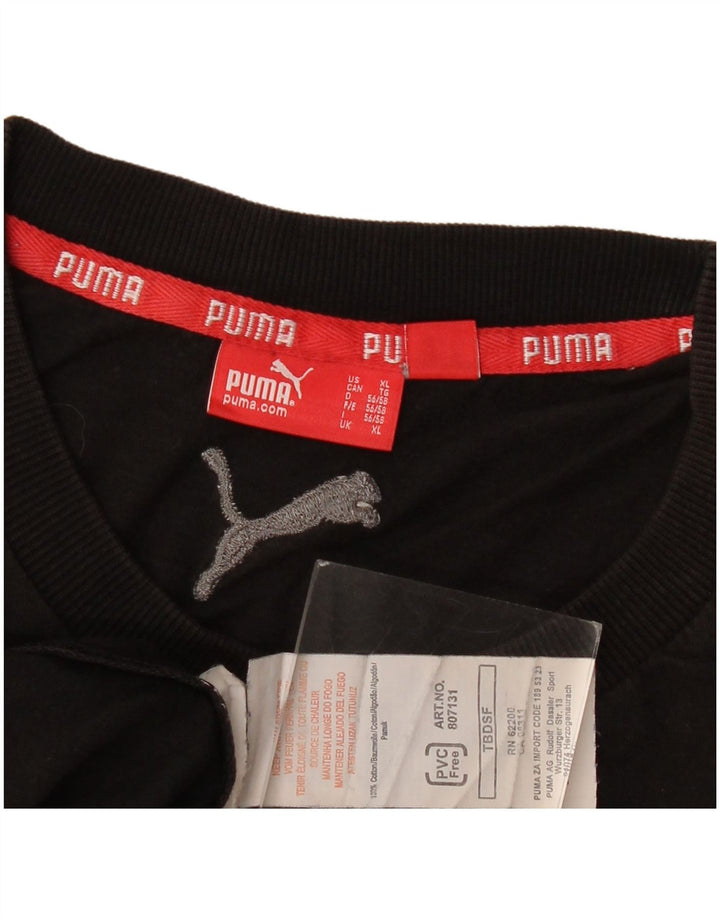 Puma Herre Grafisk T-Shirt Top XL Sort Bomuld