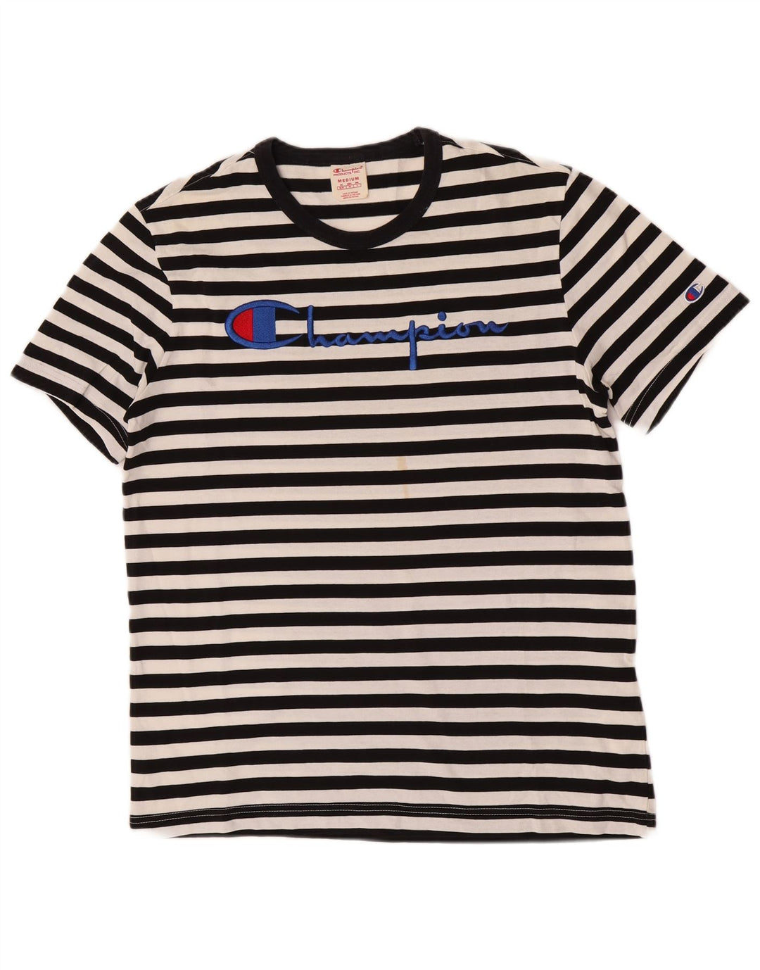 Champion Herre grafisk T-shirt top mellem sort stribet bomuld