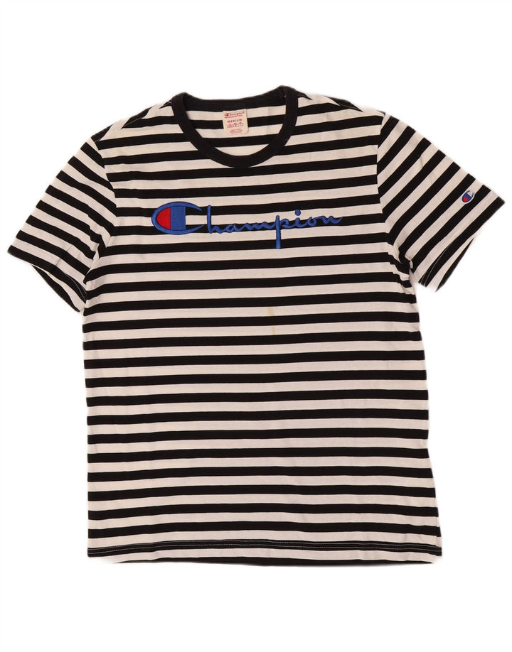 Champion Herre grafisk T-shirt top mellem sort stribet bomuld