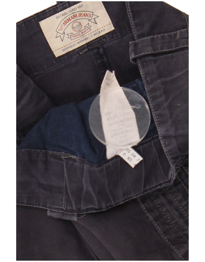 ARMANI Straight Cargo bukser til mænd EU 50 Large W36 L29 Marineblå bomuld