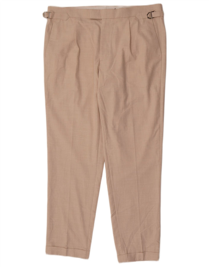 Marks & Spencer Herre Tapered Chino Bukser W36 L30 Beige Polyester