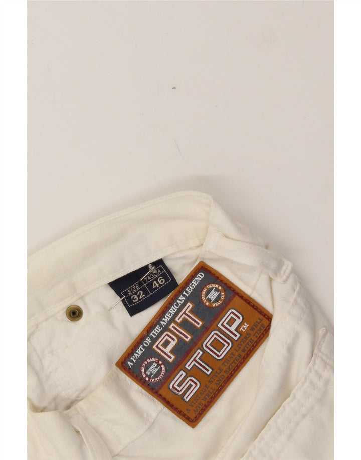 PIT STOP Womens High Waist Bootcut Jeans W32 L35 White Cotton Vintage Pit Stop and Second-Hand Pit Stop from Messina Hembry 