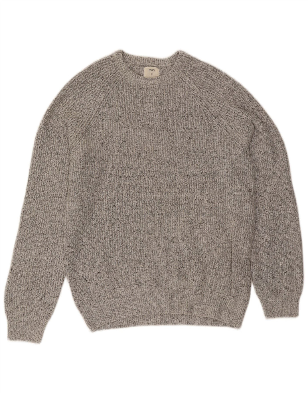 Marks & Spencer Herre sweater med rund hals, mellemgrå polyamid