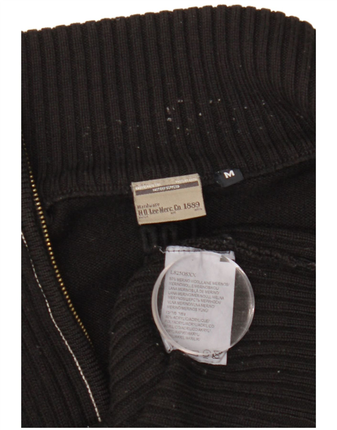 Lee Dame Cardigan Sweater UK 14 Medium Black Merino Wool