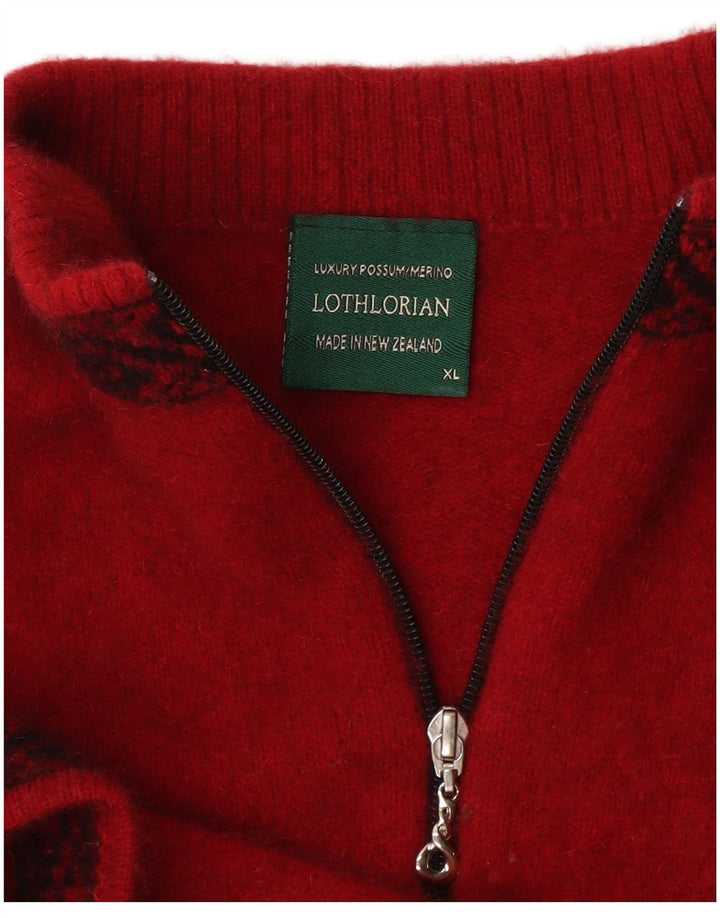 Lothlorian Dame Cardigan Sweater UK 18 XL Rød Geometrisk