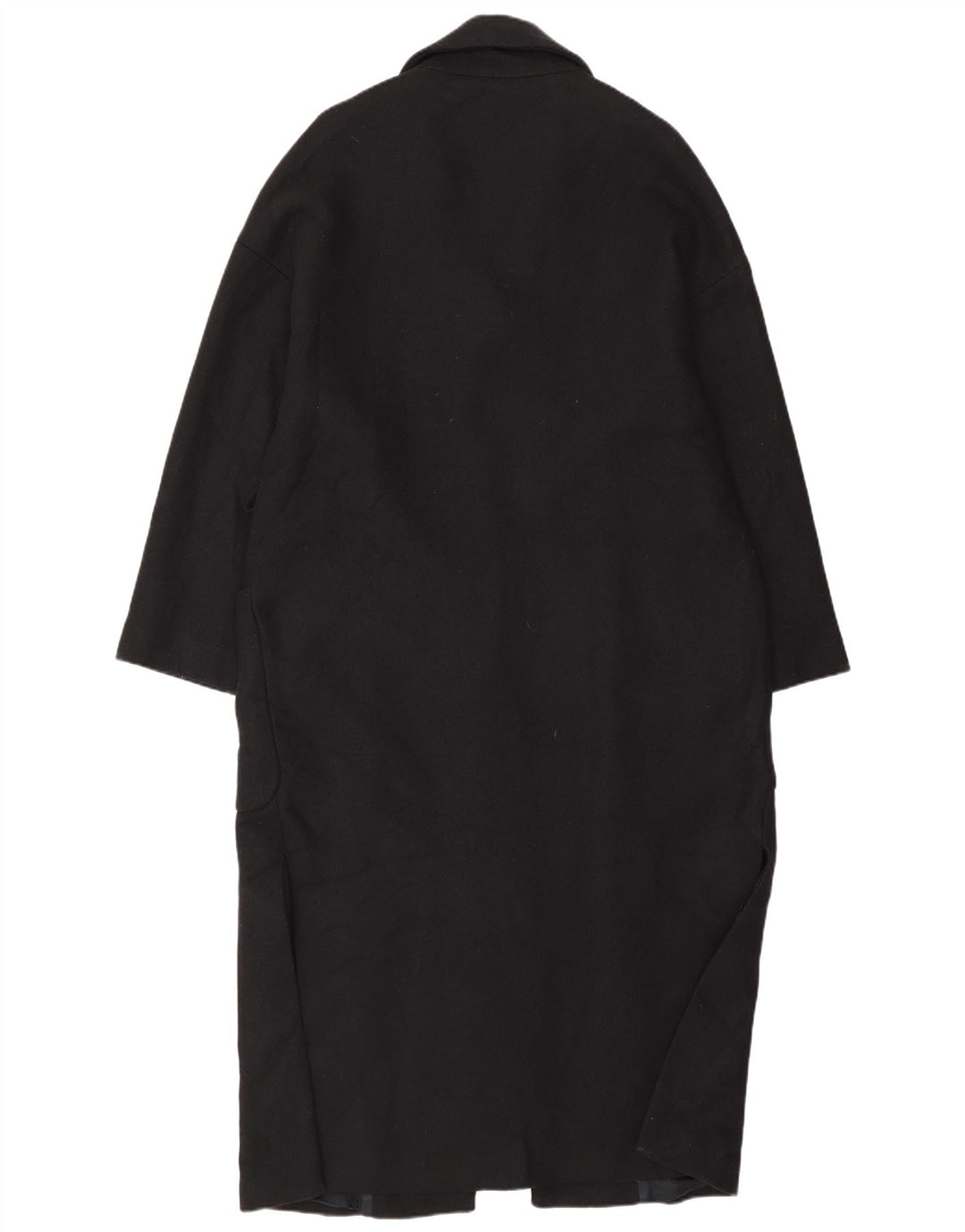 Zara Dame Oversized Overfrakke UK 14 Medium Sort Uld
