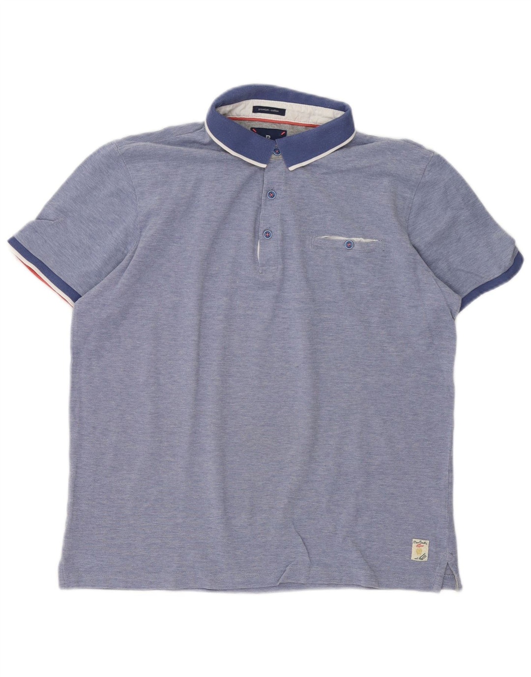 Pierre Cardin herre poloshirt stor blå bomuld
