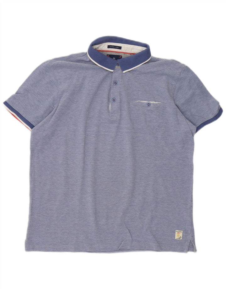 Pierre Cardin herre poloshirt stor blå bomuld