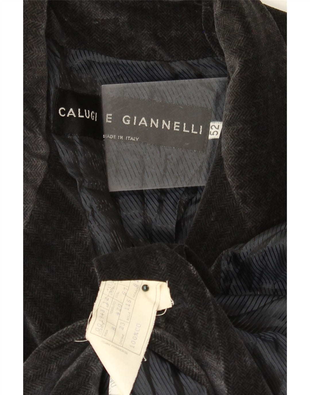 CALUGI E GIANNELLI Herre Velvet Blazer Jacket IT 52 XL Navy Blue