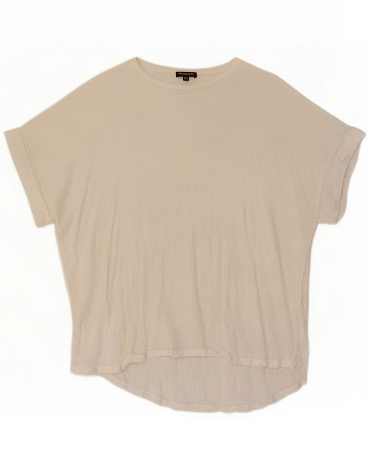 Massimo Dutti Dame T-Shirt Top UK 14 Medium Hvid