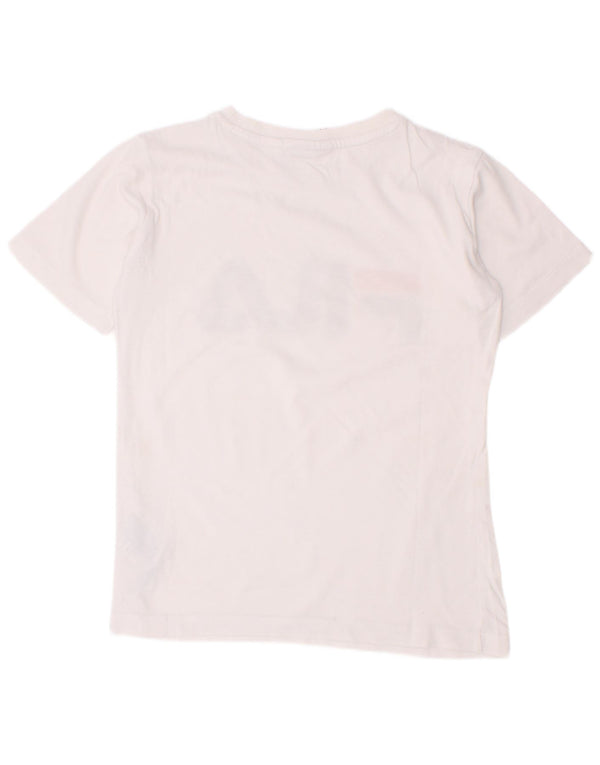 Fila Boys Grafisk T-Shirt Top 7-8 År Hvid Bomuld