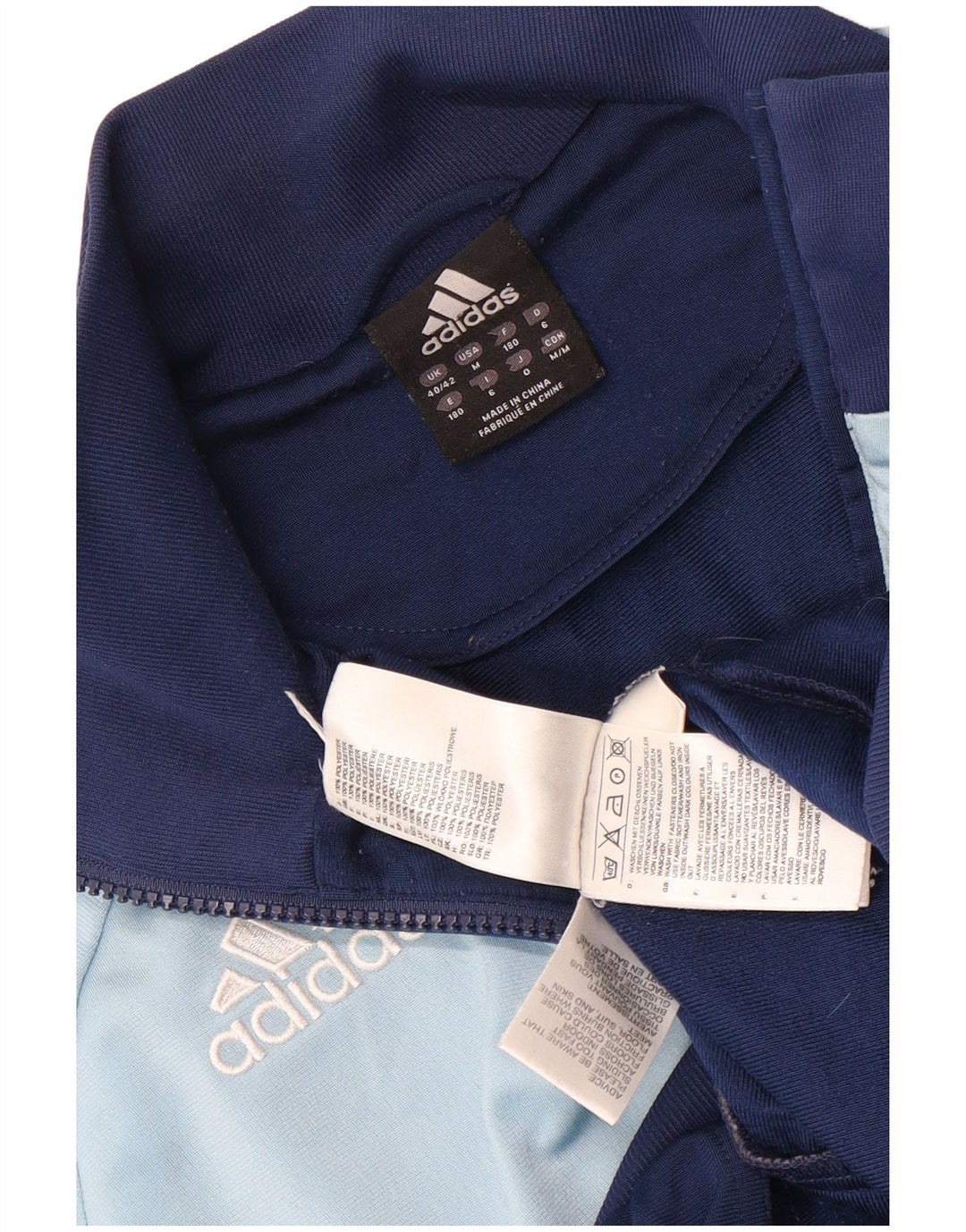 Adidas Træningsdragt til mænd Topjakke UK 40/42 Medium Navy Blue Colourblock