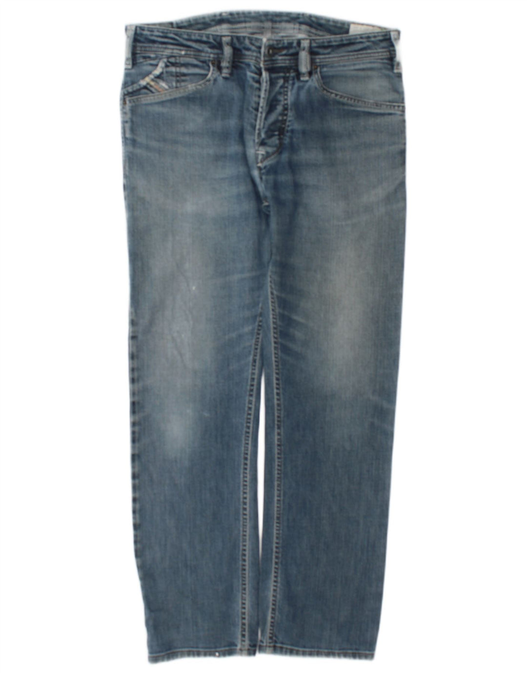 Diesel Straight Jeans til mænd W32 L30 Blå Bomuld