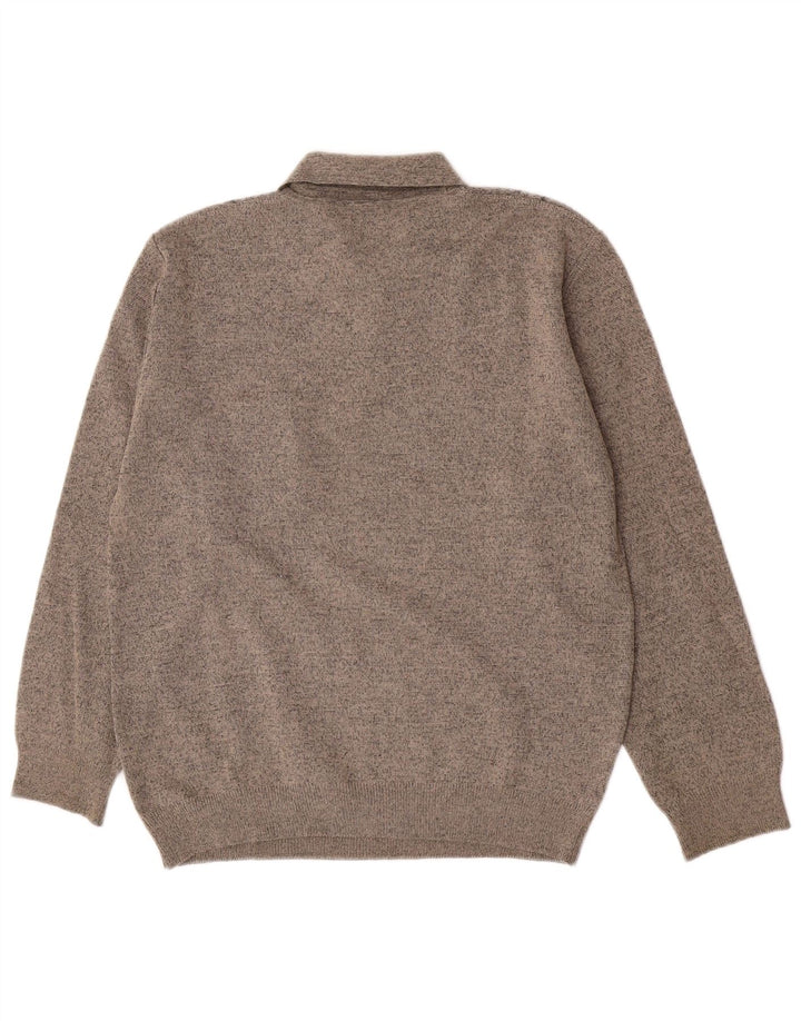 Rodes Herre Polo Neck Jumper Sweater Large Grey Argyle/Diamond Wool