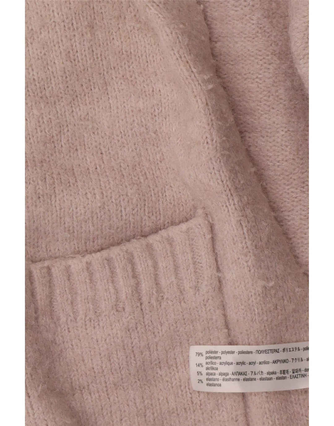 Zara Womens Longline Oversized Cardigan Sweater UK 10 Small Pink Polyester