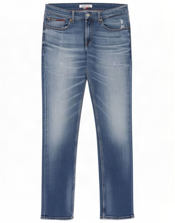 Tommy Hilfiger Herre Scanton Distressed Slim Jeans W32 L32 Blue Cotton