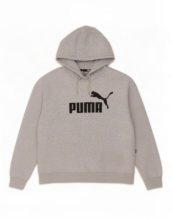 Puma Womens Crop Oversized hættetrøje Jumper UK 16 Large Grå Bomuld