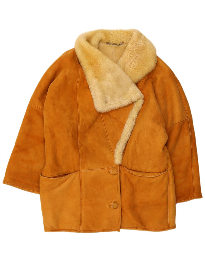 Gianluca Lorenzi Dame Oversized Shearling Jacket IT 46 Large Beige