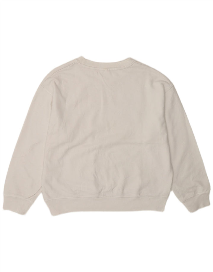 Levi's Womens Grafisk Oversized Sweatshirt Jumper UK 14 Medium White Bomuld