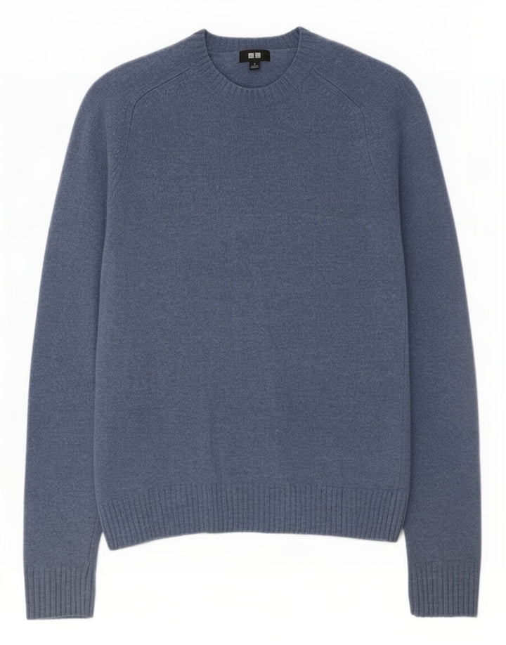 Uniqlo Herre trøje med rund hals, lille blå uld