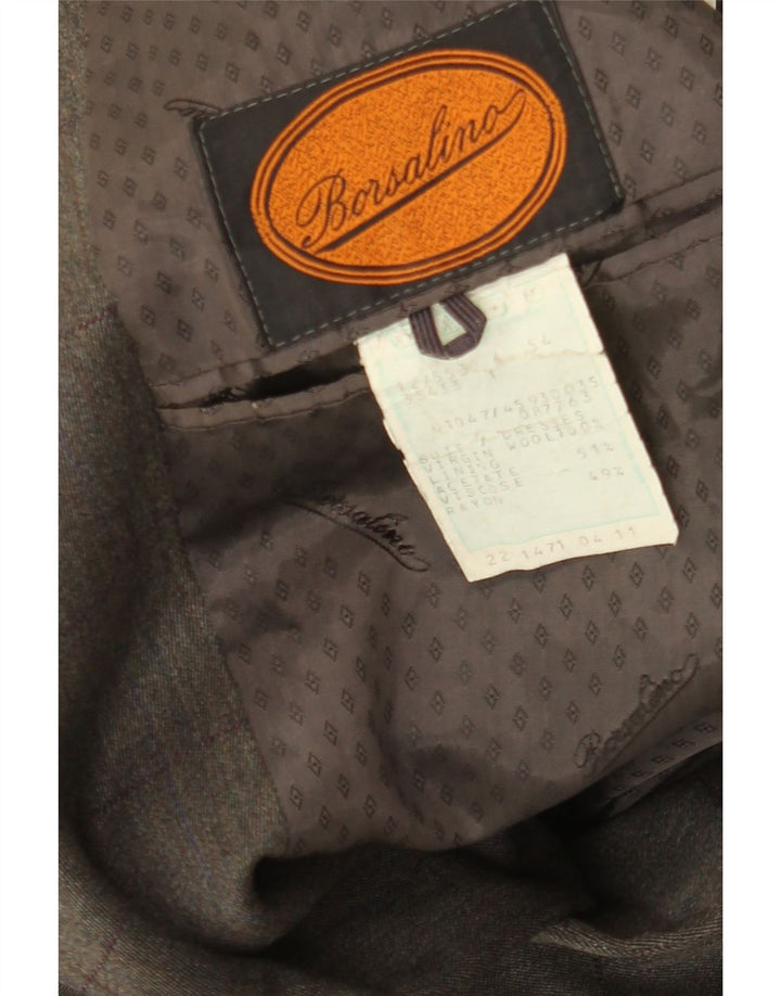 Borsalino Herre 2-knaps blazerjakke IT 54 2XL Grå ternet uld