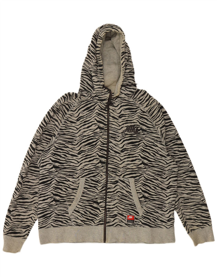 Nike Dame Oversized UK 20 2XL Grå Animal Print Bomuld