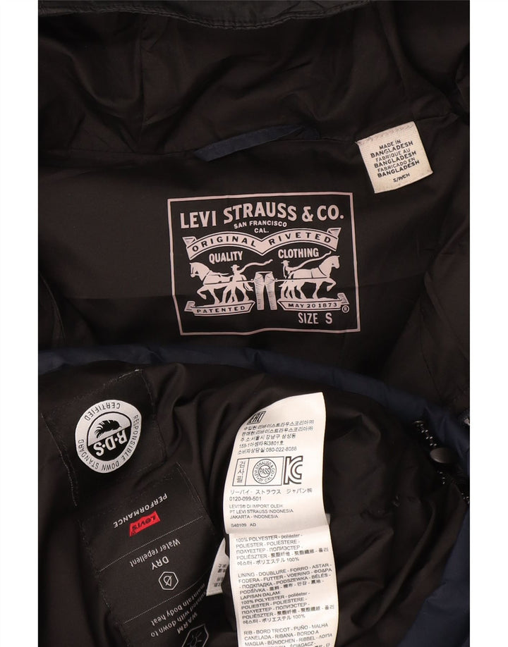 Levi's Herre hættepolstret jakke UK 36 Lille marineblå polyester