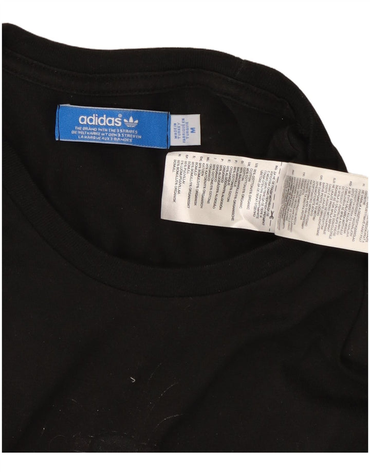 ADIDAS Grafisk T-shirt til mænd, medium sort bomuld