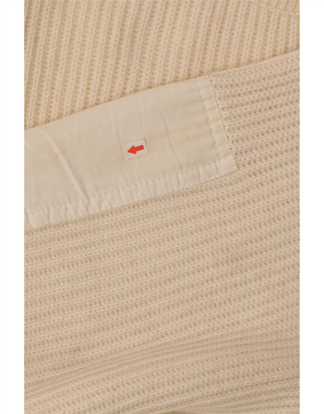 Vintage herre rund hals sweater stor beige colourblock uld