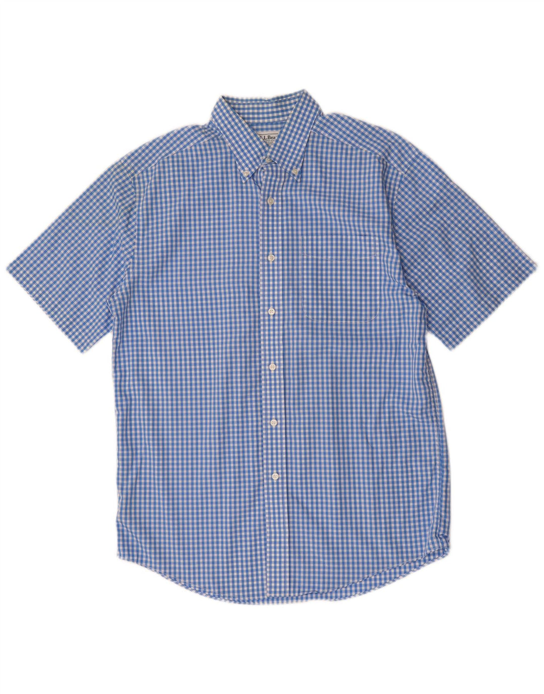 L.L.BEAN Herre Traditional Fit kortærmet skjorte Medium Blue Gingham