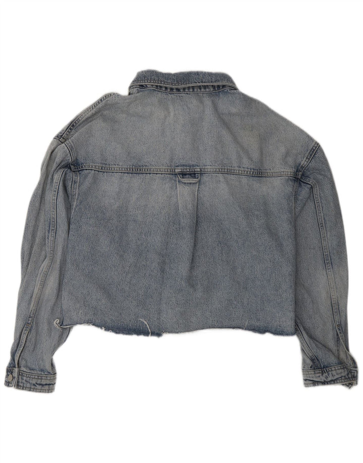 All Saints Dame Oversized Denim Jacket UK 10 Small Blue Cotton