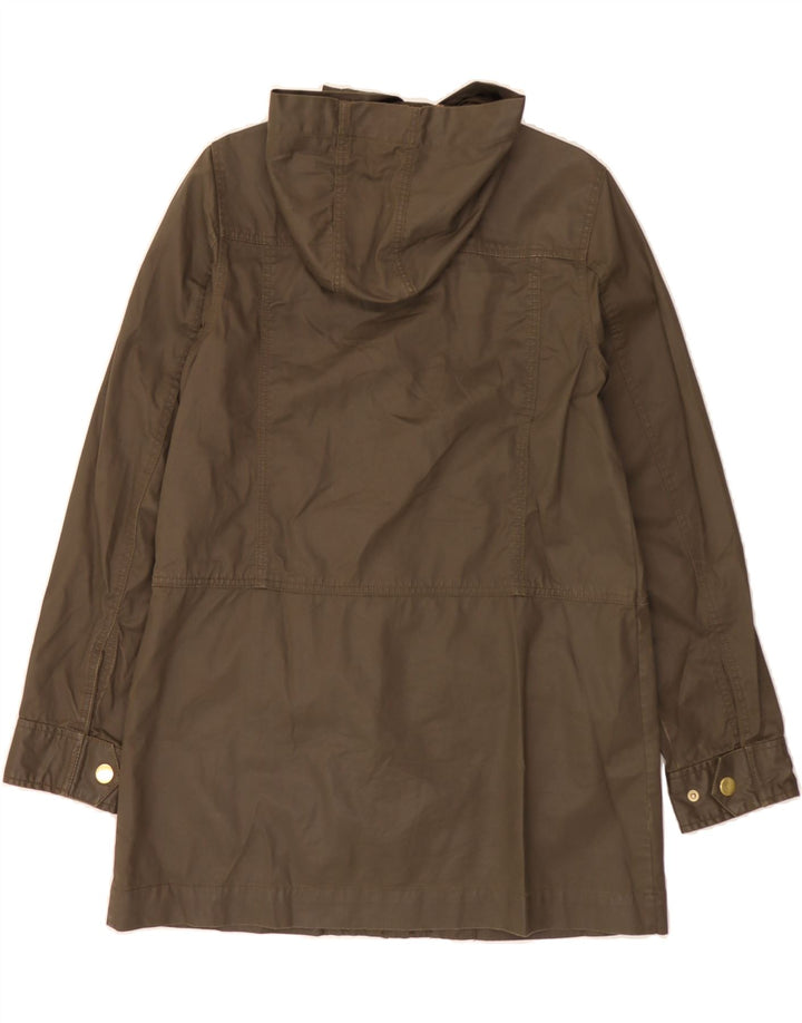 J. CREW Womens Hooded Utility Jacket UK 14 Medium Khaki Cotton Vintage J. Crew and Second-Hand J. Crew from Messina Hembry 
