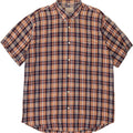 GREEN LEAVES Mens Short Sleeve Shirt Large Multicoloured Check Cotton Vintage Green Leaves and Second-Hand Green Leaves from Messina Hembry 