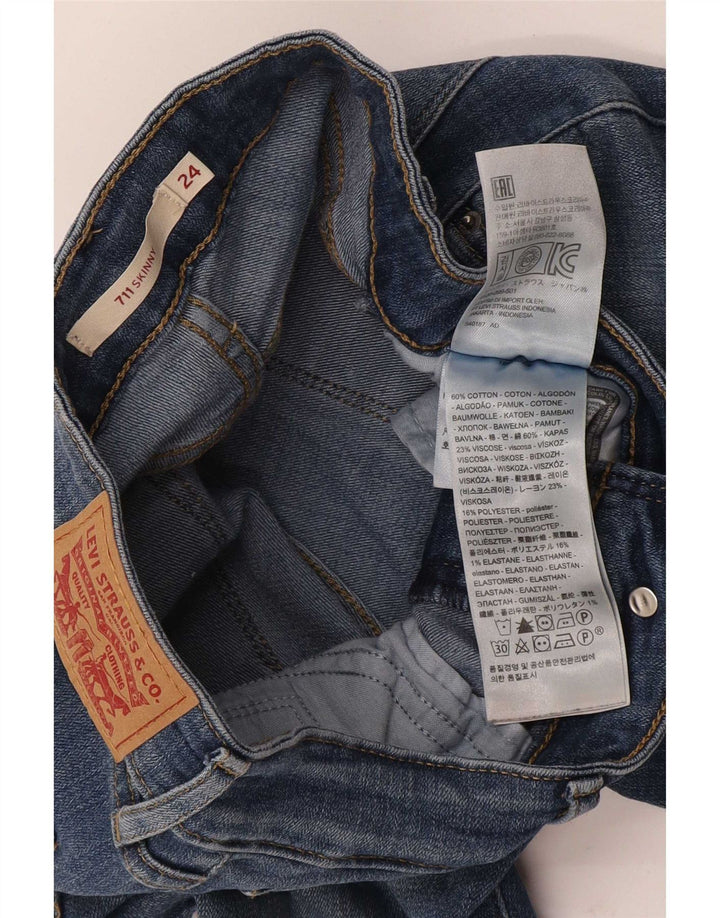 Levi's Dame 711 Skinny Jeans W24 L32 Blå Bomuld